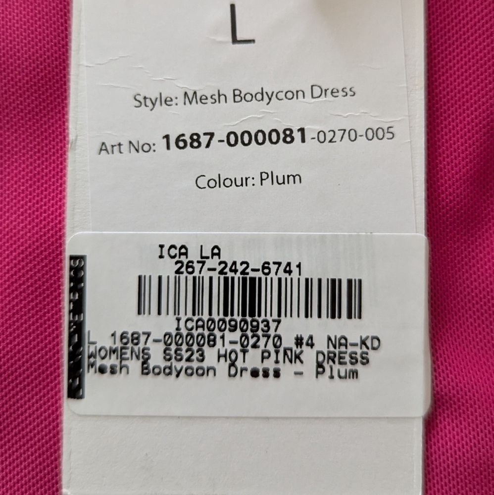 MELISSA BENTSEN x‎ NA-KD Mesh Bodycon Mini Dress Large Pink - Picture 8 of 13